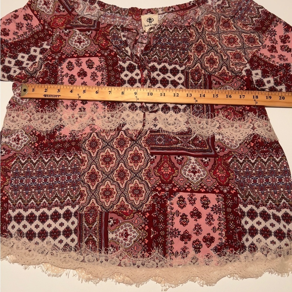 Used Condition Spade & Heart Floral Blouse Size Medium (E3) - Picture 3 of 8